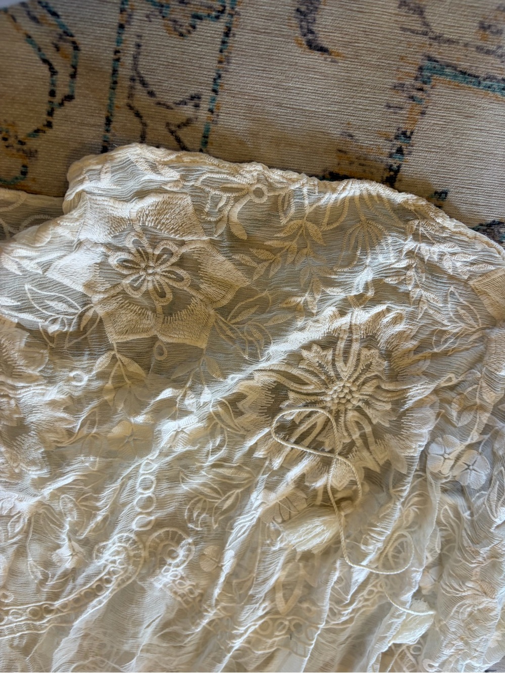 FREE PEOPLE RARE Bohemian Winds White Lace Embroidered Long Sleeve Maxi Dress - Picture 10 of 16